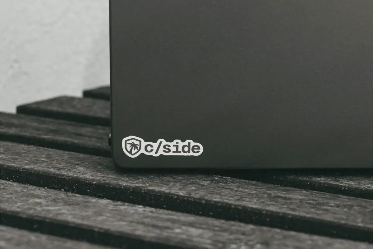 A great cside sticker on a MacBook