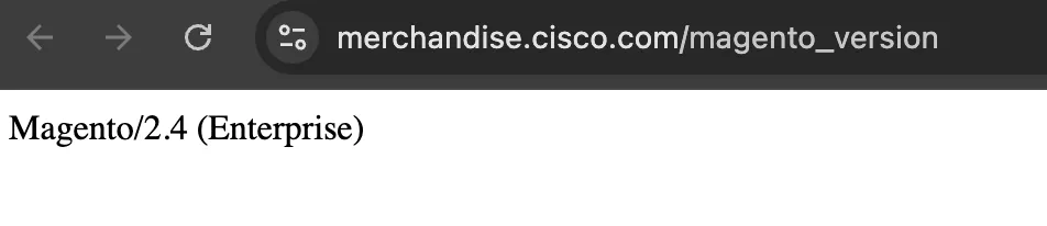 Wappalyzer detection of Magento 2.4 Enterprise running on Cisco's site