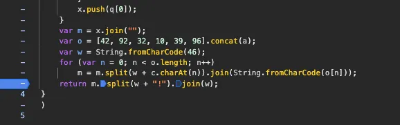 Browser debugger paused at the second breakpoint inside the obfuscated script
